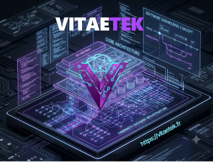 Structure logicielle et architecture cybernétique VitaeTek coordonnant l'écosystème d'IA